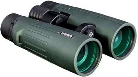 Konus REX 10x50 Binocolo Verde a Ponte Aperto con Ottiche a Trattamento Silver, Super Leggero, con Zoom 10x50