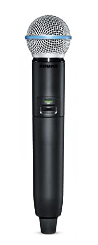 Shure GLXD2+/B58 Trasmettitore wireless portatile con capsula microfonica BETA 58A e batteria SB904 (12 ore), per sistemi di microfoni wireless dual band GLX-D+ (ricevitore venduto separatamente)