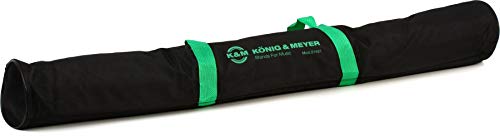 K&M 21421 Borsa da trasporto nera tessuto di nylon antistrappo e idrorepellente per 2 aste microfoniche, 2 scomparti interni