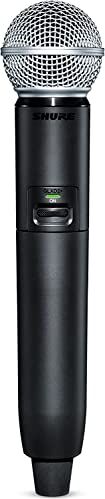 Shure GLXD2+/SM58 Trasmettitore wireless portatile con capsula microfonica vocale SM58 e batteria SB904, da utilizzare con i sistemi di microfoni wireless GLX-D+ (ricevitore venduto separatamente)