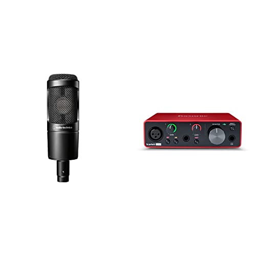 Technica Microfono a condensatore cardioide per la registrazione audio domestica & Interfaccia audio USB Scarlett Solo (terza generazione) di Focusrite per chitarristi