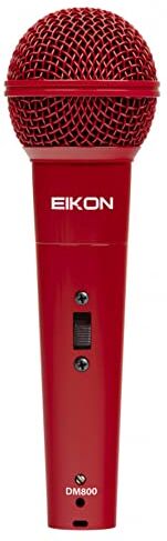 Proel EIKON DM800RD Microfono Dinamico per Voce, Canto e Karaoke, Rosso + Cavo Cannon XLR 3P Maschio a Cannon XLR 3F Femmina da 4,5 mt. (EIKON DM800RD)