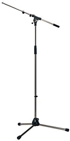 K&M 21090 base per microfono nero cromato, in acciaio, braccio girevole, estensione fino a 74,5 cm 90-160 cm di altezza raccordo filettato 3/8