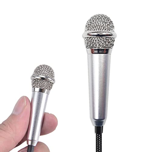 JINWEORI Mini Microfoni, Piccolo Microfono Karaoke per Telefono, Microfono Metallico Cablato, Microfono Portatile per Canto Microfono Parlato per Telefono, Laptop, Computer