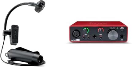 Shure Pga98H Microfono A Condensatore Per Strumenti Con Pattern Polare A Cardioide & Focusrite Scarlett Solo (terza generazione), interfaccia audio USB