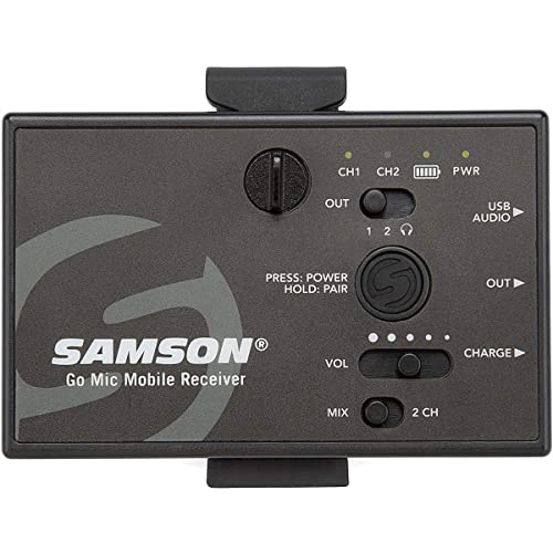 Samson Go Mic Mobile Professional Wireless Microphone System for Smartphones (Receiver Only) Black