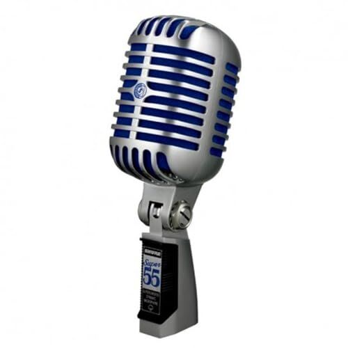 Shure Super 55 Deluxe Vocal Microfono - Mic unidyne dinamico supercardioid vintage, look iconico, suono classico