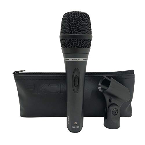 Proel Microfono dinamico cardioide con filo e con interruttore on/off per canto, live. karaoke, Nero (DM220)