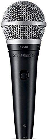 Shure PGA48 Microfono dinamico-microfono portatile per voce con modello di raccolta cardioide, interruttore on/off, connettore XLR a 3 pin, cavo XLR-QTR da 15 '