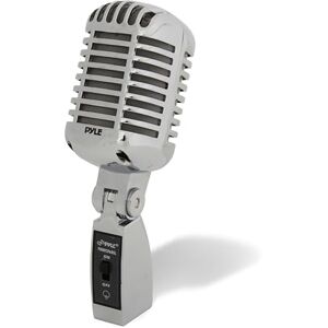 Pyle Microfono Vocale Dinamico Retro, Stile Vintage Metallico Unidirezionale Cardioide con Cavo XLR, Adattatore Universale, Registrazione in Studio e Performance Live Pyle Microfono Vocale Dinamico Retro, Stile Vintage Metallico Unidirezionale Cardioide con Cavo XLR, Adattatore Universale, Registrazione in Studio e Performance Live