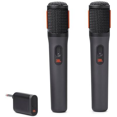 JBL Set di Microfoni Senza Fili PartyBox 2/Microfono Dinamico Digitale Senza Fili 2,4 GHz/Unidirezionale/Distanza Effettiva Fino a 98,8 piedi (30 m)/Nero PBWIRELESSMIC JBL Set di Microfoni Senza Fili PartyBox 2/Microfono Dinamico Digitale Senza Fili 2,4 GHz/Unidirezionale/Distanza Effettiva Fino a 98,8 piedi (30 m)/Nero PBWIRELESSMIC