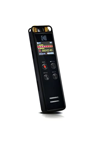 Kodak Registratore vocale digitale ad alta intensità VRC550   Mini dittafono ricaricabile ad attivazione vocale con batteria al litio e MP3   Mini dispositivo di registrazione ad attivazione vocale