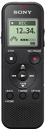 Sony ICD-PX370 Registratore Digitale Mono, Optimized Voice Rec, Altoparlante Integrato, Jack Cuffie e Microfono, Memoria 4 GB + Slot microSD, USB Integrato, Batteria fino a 57 Ore, Nero