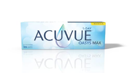 Acuvue Oasys Max 1-Day multifocal,lenti a contatto giornaliere, visione chiara e nidita, comfort elevato a tutte le distanze e in ogni condizione di luce; 30 lenti, -6.25 diottrie,BC 8.4,DIA 14.84