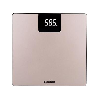 Cofan Bilancia da bagno digitale Piattaforma in vetro temperato con display a LED Misura precisa Colore: pietra Cofan Bilancia da bagno digitale Piattaforma in vetro temperato con display a LED Misura precisa Colore: pietra
