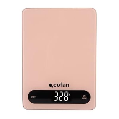 Cofan Bilancia digitale da cucina in vetro temperato con spegnimento automatico Massimo 10 kg 4 sensori di alta precisione Colore: arancione pastello Cofan Bilancia digitale da cucina in vetro temperato con spegnimento automatico Massimo 10 kg 4 sensori di alta precisione Colore: arancione pastello