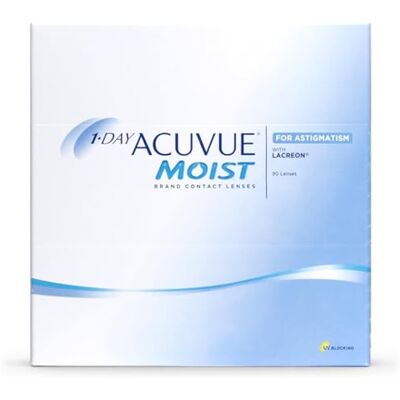 Acuvue 1-DAY MOIST for ASTIGMATISM Lenti a contatto giornaliere; protezione UV;-5.75 diottrie; Cilindro -0.75 ; Asse 40 ; BC 8.5; DIA 14.50; 90 lenti Acuvue 1-DAY MOIST for ASTIGMATISM Lenti a contatto giornaliere; protezione UV;-5.75 diottrie; Cilindro -0.75 ; Asse 40 ; BC 8.5; DIA 14.50; 90 lenti