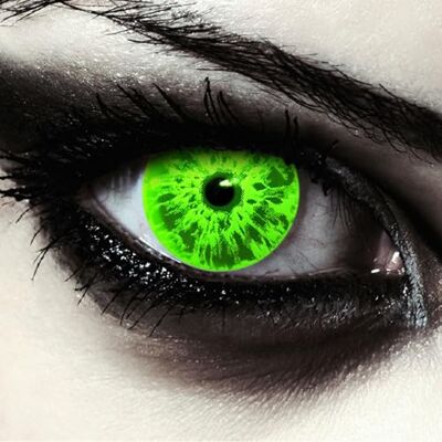 Designlenses , Lenti a contatto giornaliere colorate per costume di Halloween da zombie, senza gradazione, 1 paio (2 pezzi), lentes colore completamente (Green Fire, 14.00, 0.00, Diottria) Designlenses , Lenti a contatto giornaliere colorate per costume di Halloween da zombie, senza gradazione, 1 paio (2 pezzi), lentes colore completamente (Green Fire, 14.00, 0.00, Diottria)