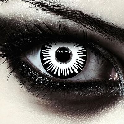 Designlenses , Lenti a contatto giornaliere colorate per costume di Halloween da zombie, senza gradazione, 1 paio (2 pezzi), lentes colore completamente (White Fear, 14.00, 0.00, Diottria) Designlenses , Lenti a contatto giornaliere colorate per costume di Halloween da zombie, senza gradazione, 1 paio (2 pezzi), lentes colore completamente (White Fear, 14.00, 0.00, Diottria)