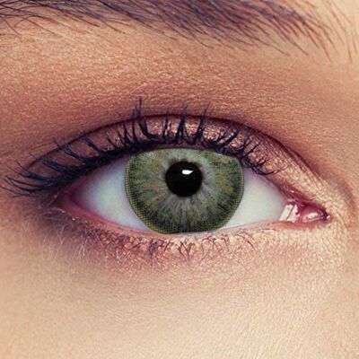 Designlenses , Lenti a contatto colorate verde senza gradazione/0.00 diottrie lenti mensili morbide colori decente e molto naturali "True Green Designlenses , Lenti a contatto colorate verde senza gradazione/0.00 diottrie lenti mensili morbide colori decente e molto naturali "True Green