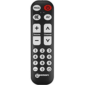Geemarc TV1 Telecomando universale facile da usare con 19 pulsanti programmabili per anziani Richiede telecomando originale per l'accoppiamento Funziona con infrarossi Geemarc TV1 Telecomando universale facile da usare con 19 pulsanti programmabili per anziani Richiede telecomando originale per l'accoppiamento Funziona con infrarossi