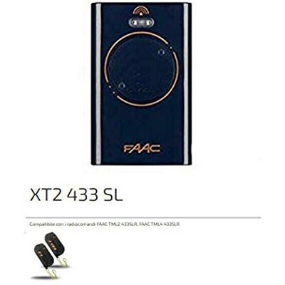 Dieffematic Telecomando FAAC XT2 433 SL Trasmettitore 2 Canali Auto-Apprendimento per Cancello Garage Frequenza 433.92 MHz Dieffematic Telecomando FAAC XT2 433 SL Trasmettitore 2 Canali Auto-Apprendimento per Cancello Garage Frequenza 433.92 MHz