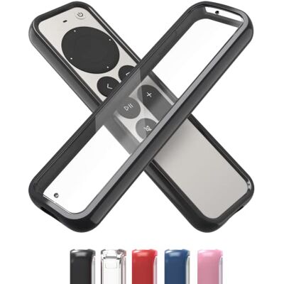 TotalMount Custodia Air Rim per telecomandi Apple TV Cover sottile e ibrida nera perimetrale e custodia posteriore trasparente con protezione definitiva contro le cadute TotalMount Custodia Air Rim per telecomandi Apple TV Cover sottile e ibrida nera perimetrale e custodia posteriore trasparente con protezione definitiva contro le cadute