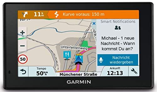 Garmin Drivesmart 51 EU LMT-S Navigatore 5" (480 x 272 px) Smart, App Smartphone Link, Mappa Italia Europa Completa, Aggiornamento a Vita e Servizi Live via Bluetooth
