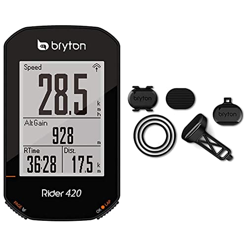 Bryton 420E Rider, Nero, 83.9x49.9x16.9 & DS02, Computer GPS Unisex – Adulto, Nero, M