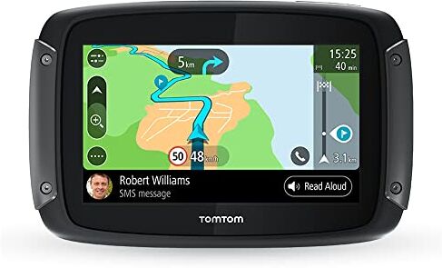 TomTom Rider 500 Navigatore Satellitare, Mappe Europa 49 Paesi, Percorsi Tortuosi e Collinari Dedicati alle Moto, Aggiornamenti Tramite Wi-Fi, Siri e Google Now, Traffico e Autovelox, Nero