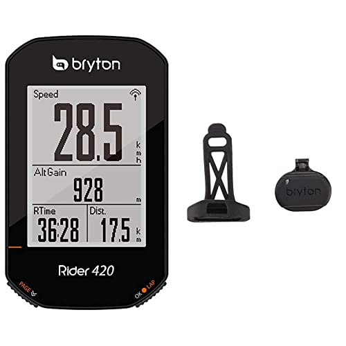Bryton 420E Rider, Nero, 83.9x49.9x16.9 & SP02, Computer GPS Unisex – Adulto, Nero, M