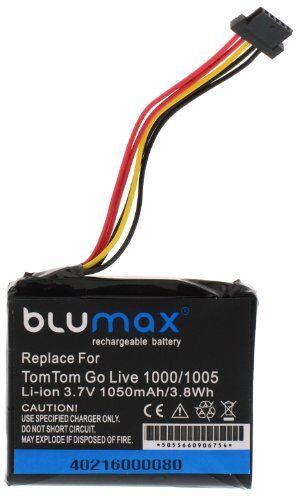 Blumax batteria pila 3.7V 1050mAh per navigatore GPS TOMTOM GO LIVE 1000 1005