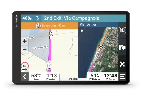 Garmin Camper 1095, Navigatore GPS per Camper e Caravan, Display da 10", Mappa Europa, Navigazione in base a dimensioni