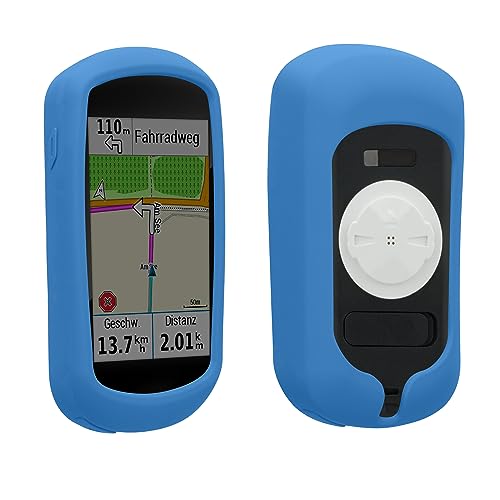 kwmobile Custodia Compatibile con Garmin Edge Explore Cover Navigatore Bici Custodia Protettiva Ciclocomputer GPS Silicone Blu