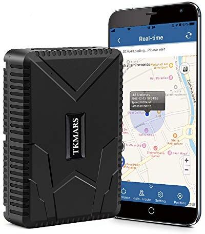 TKMARS Localizzatore GPS Auto con App Gratuita  10000mAh GPS Tracker per Auto Senza ABbonamento Antifurto Auto GPS Tracker con Impermeabile Geo-fence Alarm Posizione in Tempo Reale