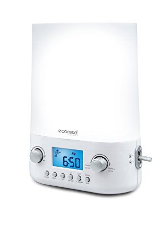 Medisana Ecomed WL-50E Light Alarm Clock Sveglia diurna con funzione snooze, radio FM, con diversi suoni naturali e molteplici intensità di luce