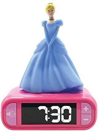 Lexibook Sveglia digitale Disney Princess per Bambini con Luce Notturna Snooze, Orologio per Bambini, Disney Princess Luminoso, Colore rosa