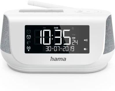 Hama – Radio sveglia digitale DR36SBT, FM/DAB/DAB+ / Bluetooth, bianco