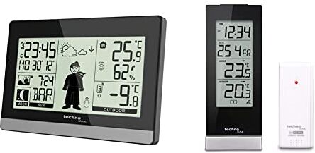 Technoline WS9612 Stazione meteo moderna, colore: Nero & Technotrade WS 9767 Stazione di temperatura