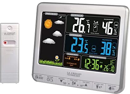 La Crosse Technology WS6826WHI-SIL Stazione Meteo con Schermo a Colori, Colore: Argento/Bianco