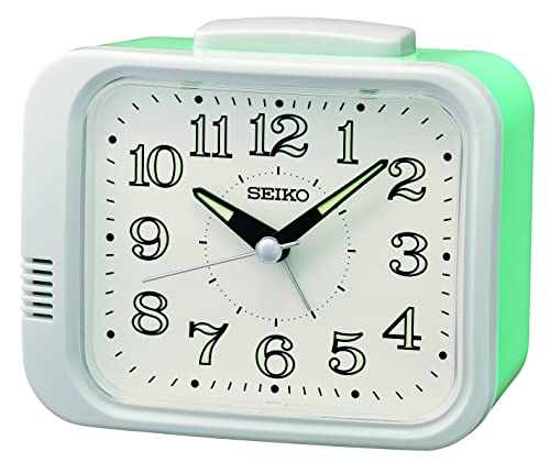 Seiko Juku Sveglia da comodino, bianco e menta