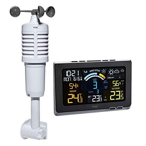 TFA Dostmann stazione meteo radio SPRING BREEZE, , con display a colori, previsioni meteo con limiti/simboli di allarme, nero