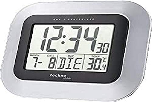 technoline Radio Controlled Wall Clock Black,Silver Alarm Clocks (228 x 28 x 180 mm, AA, Black, Silver)
