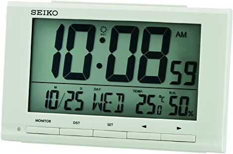 Seiko Clock  Sveglia digitale, colore: Bianco