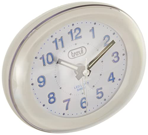 Trevi SL 3052 Orologio al Quarzo con Sveglia con Ampio Quadrante, Suoneria Elettronica, Movimento Silenzioso Sweep, Retroilluminazione e Tasto Snooze, Bianco, 10x8.4x5.4 cm