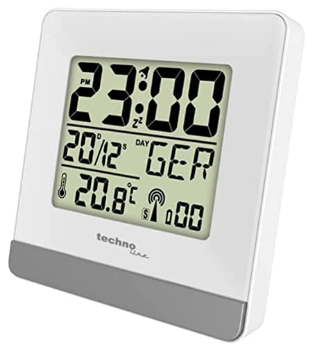 technoline Radiosveglia con indicatore di temperatura, bianco, 79 x 79 x 30 mm