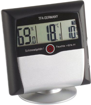 TFA Dostmann Termoigrometro Digitale Comfort Control, , con Allarme Muffa, Controllo del Clima Ambiente, monitoraggio dell'umidità, Piccolo e maneggevole