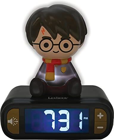 Lexibook Sveglia digitale Harry Potter per Bambini con Luce Notturna Snooze, Orologio Luminoso, Colore Nero