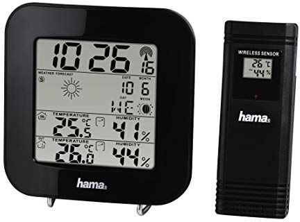 Hama EWS-200 Stazione meteorologica con batteria, colore: Nero