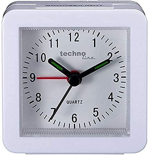 technoline Geneva SC Weiss Sveglia al Quarzo, Bianco, 6.9x4x6.9 cm